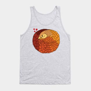 Cute Pangolin Curled up Asleep with Love Hearts Tank Top
